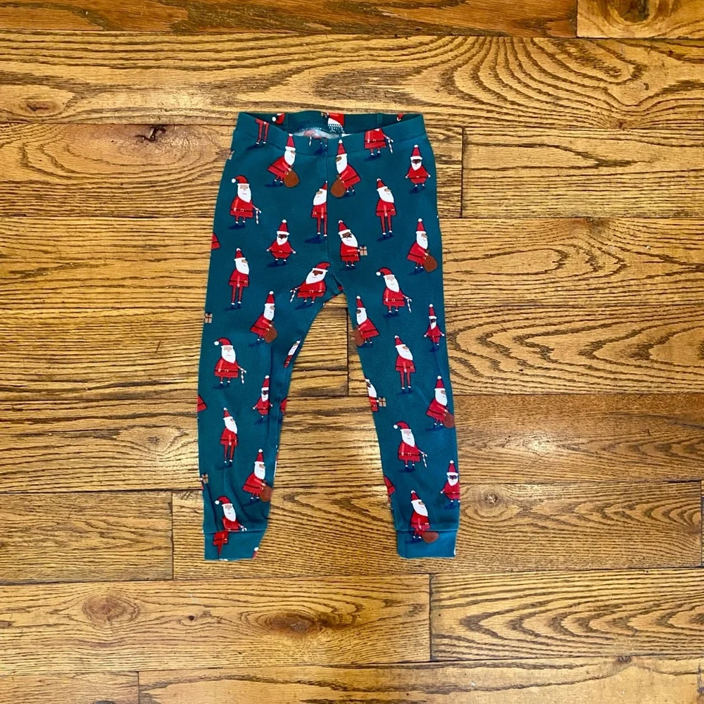 2/$25 GAP Kids Green Santa Pajama Set - 3T